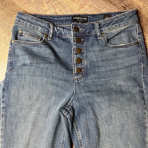 Kenneth Cole Button Fly High Rise Denim Jeans Size 8 - Picture 3 of 9